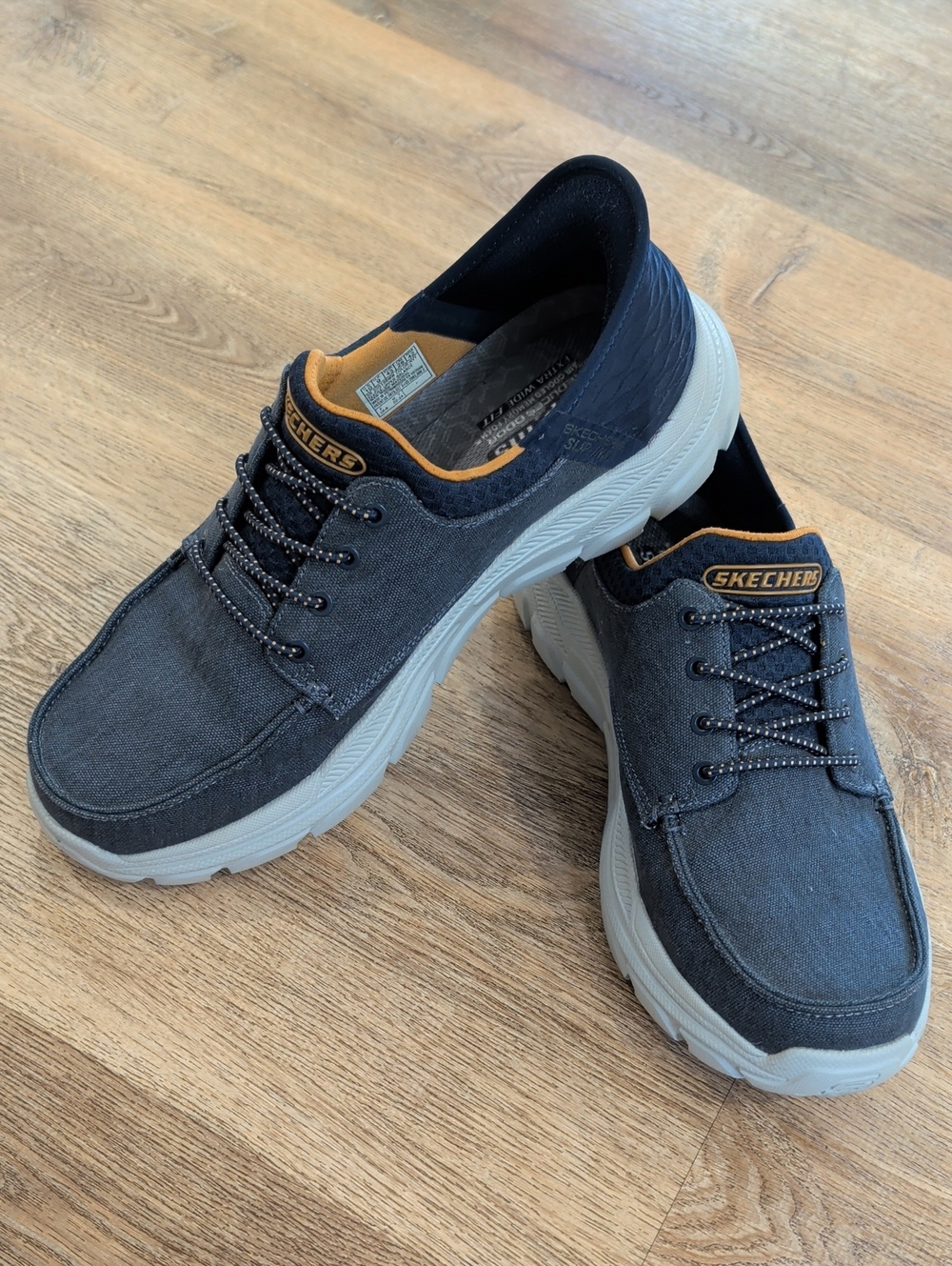 Skechers Men's Dark Blue Canvas Slip-On Sneakers